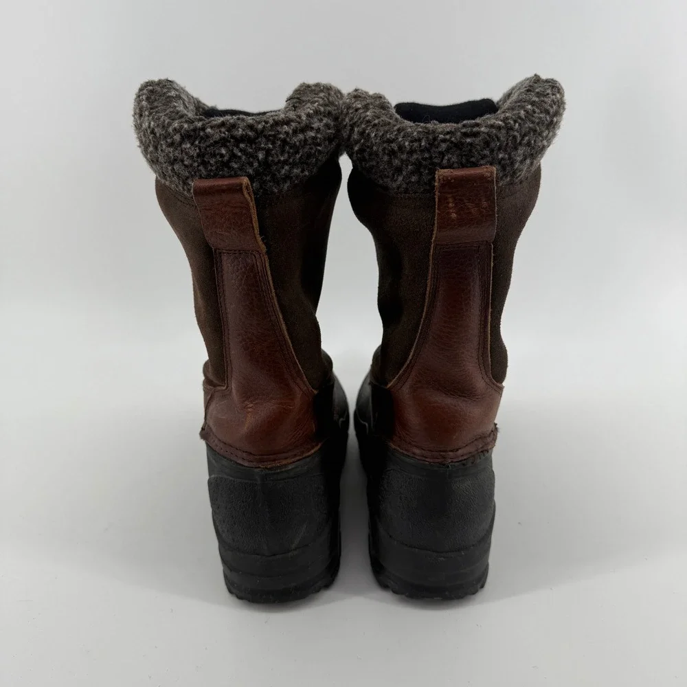 ThermoLite Insulated Snow Boots Leather Rubber Shell Steel Shank Size 8 Unisex